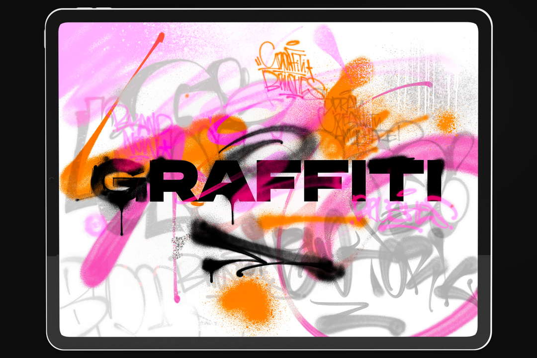 Juego de pinceles de graffiti digital para la aplicación Procreate